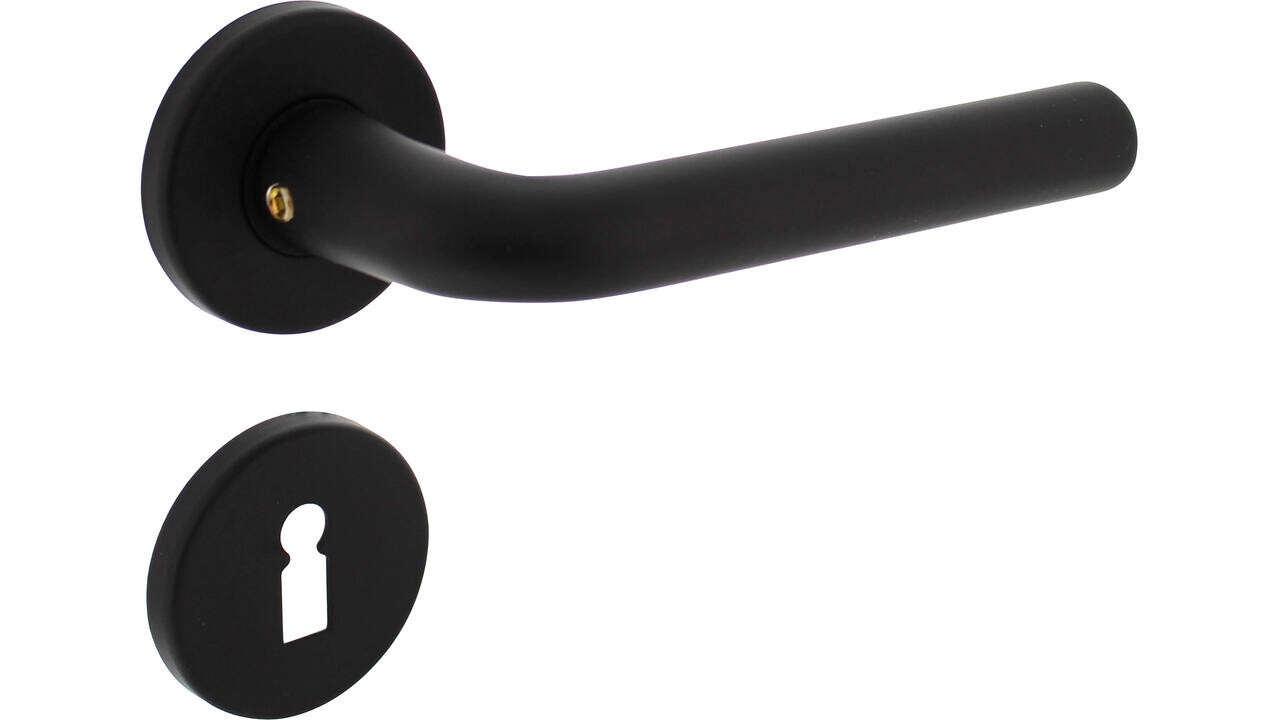 Intersteel Deurkruk Derby met rozet verdekt ø50x7mm met nokken zwart