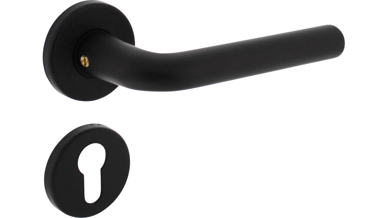 Intersteel Deurkruk Derby met rozet verdekt ø50x7mm met nokken zwart