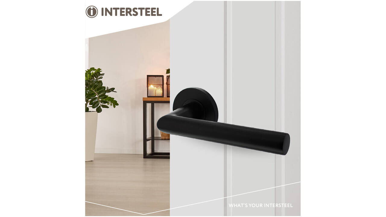 Intersteel Deurkruk Jura op rozet verdekt ø55x8mm met nokken zwart