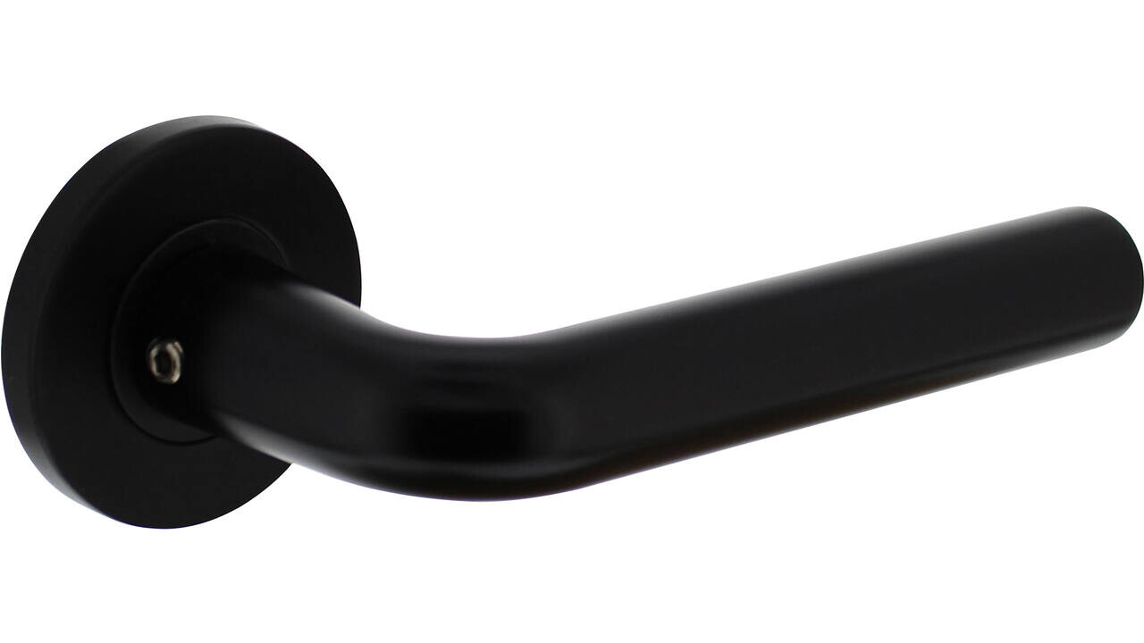 Intersteel Deurkruk Recht op rozet verdekt ø55x8mm met nokken zwart