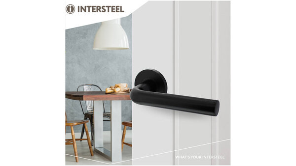 Intersteel Deurkruk Recht op rozet verdekt ø55x8mm met nokken zwart