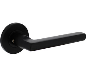 Intersteel Deurkruk Vlak/90° op rozet verdekt ø55x8mm met nokken zwart