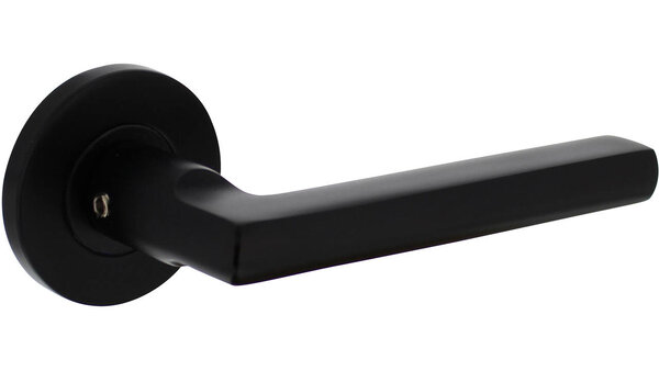 Intersteel Deurkruk Vlak/90° op rozet verdekt ø55x8mm met nokken zwart