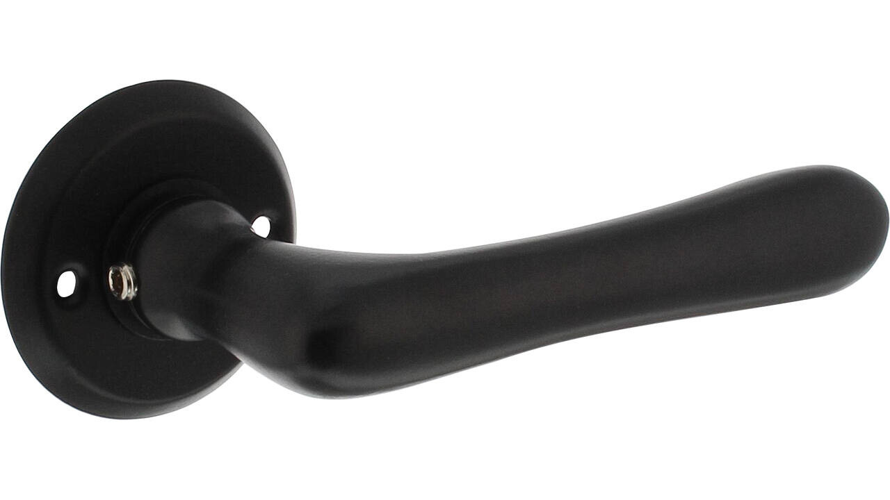 Intersteel Deurkruk Trento met rozet ø50x5mm zwart