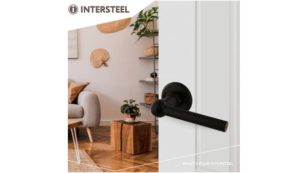 Intersteel Deurkruk L/L bol met rozet ø50x5mm zwart