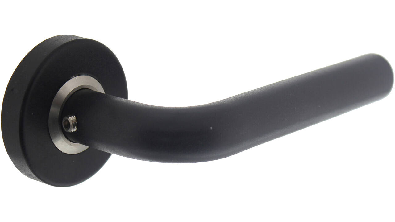 Intersteel Deurkruk Luzern op rozet verdekt ø53x10mm structuur zwart