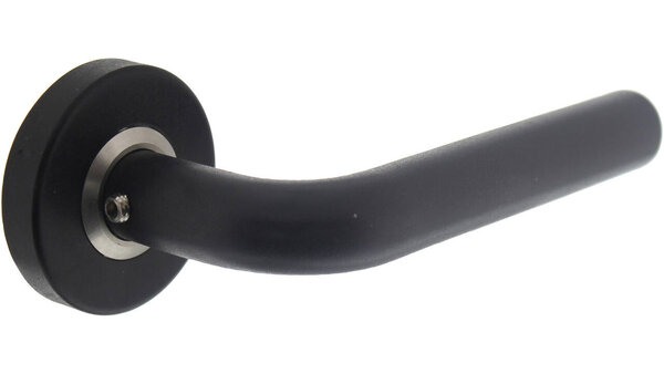 Intersteel Deurkruk Luzern op rozet verdekt ø53x10mm structuur zwart