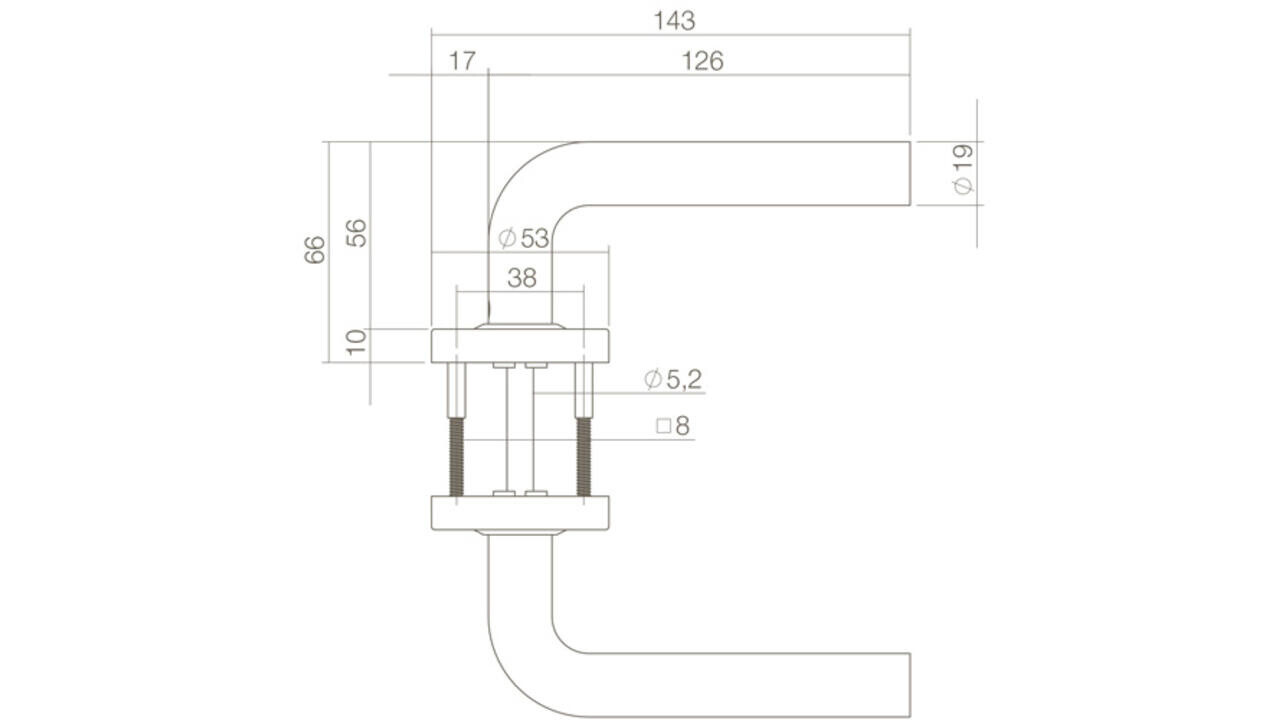 Intersteel Deurkruk Luzern op rozet verdekt ø53x10mm structuur zwart