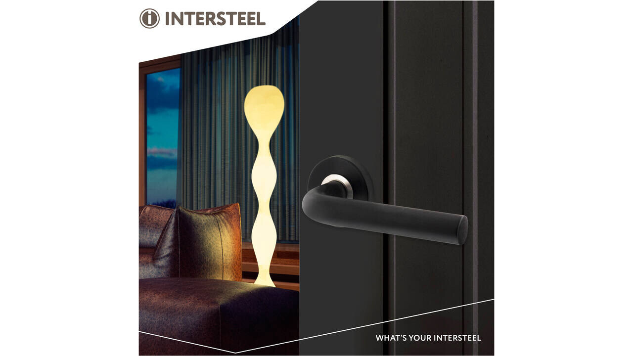 Intersteel Deurkruk Luzern op rozet verdekt ø53x10mm structuur zwart