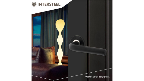 Intersteel Deurkruk Luzern op rozet verdekt ø53x10mm structuur zwart