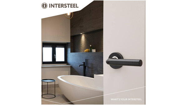 Intersteel Deurkruk Luzern op rozet verdekt ø53x10mm structuur zwart
