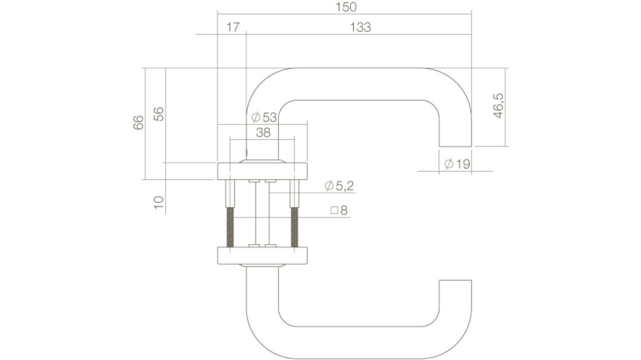 Intersteel Deurkruk Bern op rozet verdekt ø53x10mm structuur zwart