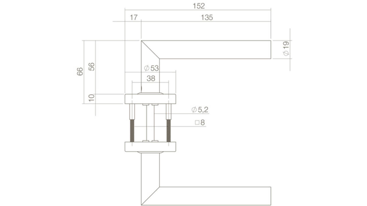 Intersteel Deurkruk Jura op rozet verdekt ø53x10mm structuur zwart