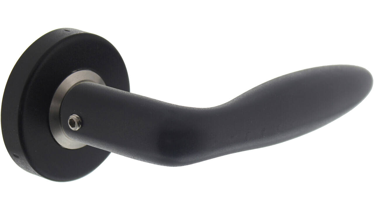 Intersteel Deurkruk Jupiter op rozet verdekt ø53x10mm structuur zwart