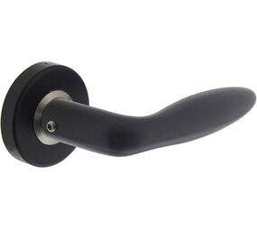 Intersteel Deurkruk Jupiter op rozet verdekt ø53x10mm structuur zwart