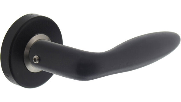 Intersteel Deurkruk Jupiter op rozet verdekt ø53x10mm structuur zwart