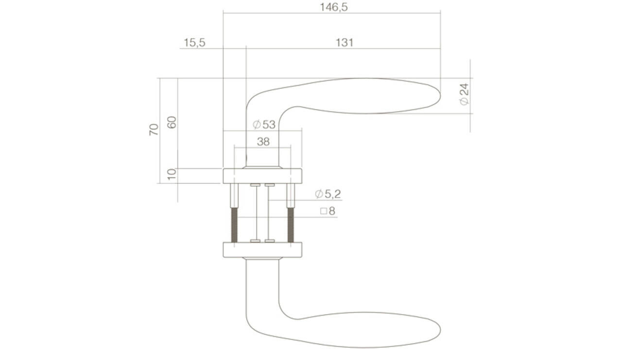 Intersteel Deurkruk Jupiter op rozet verdekt ø53x10mm structuur zwart
