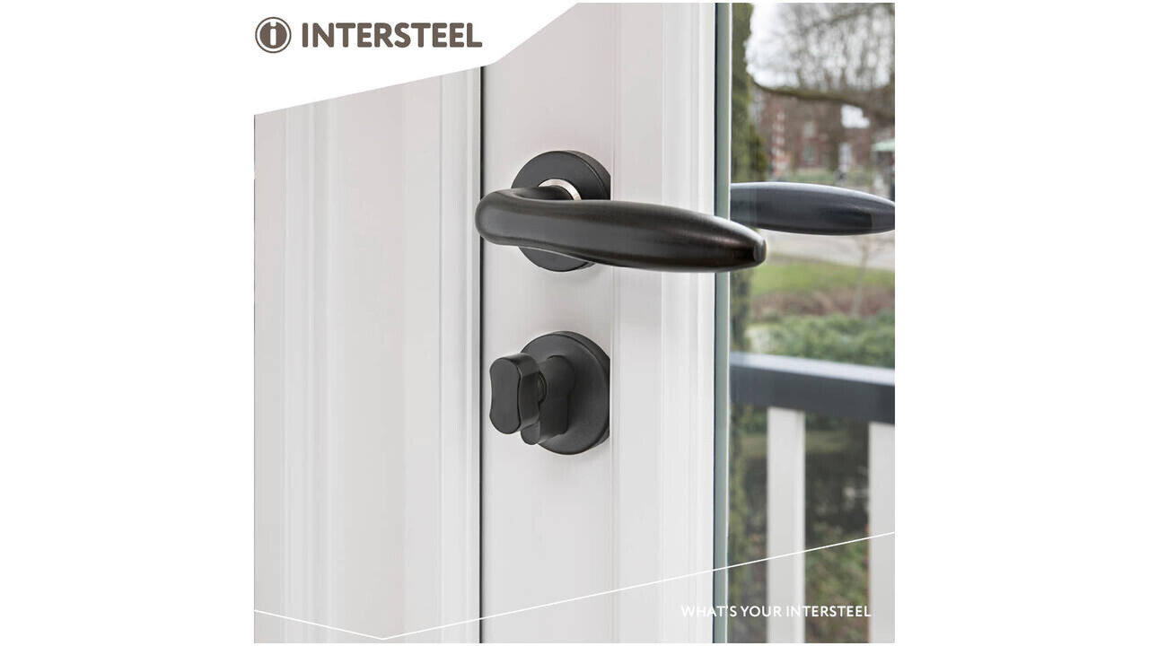 Intersteel Deurkruk Jupiter op rozet verdekt ø53x10mm structuur zwart