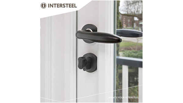 Intersteel Deurkruk Jupiter op rozet verdekt ø53x10mm structuur zwart