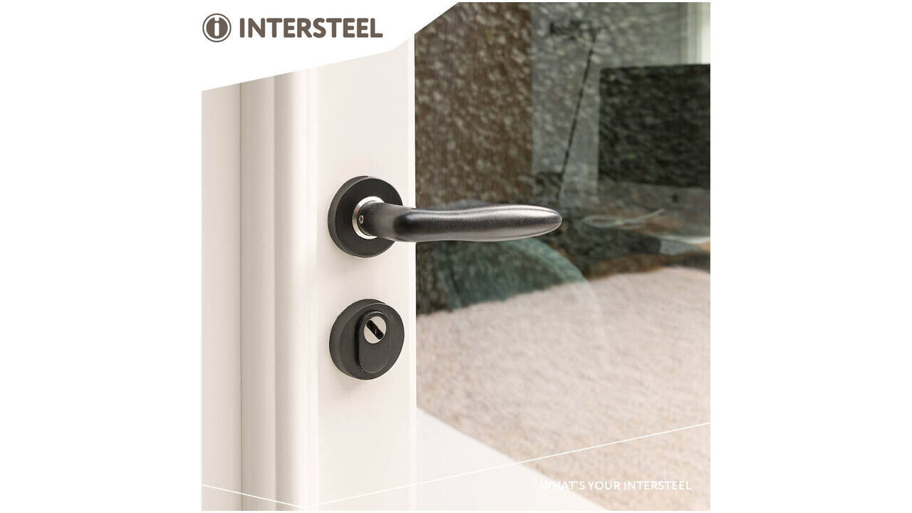 Intersteel Deurkruk Jupiter op rozet verdekt ø53x10mm structuur zwart