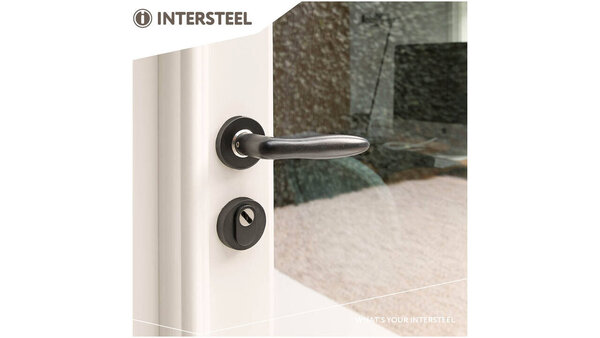 Intersteel Deurkruk Jupiter op rozet verdekt ø53x10mm structuur zwart