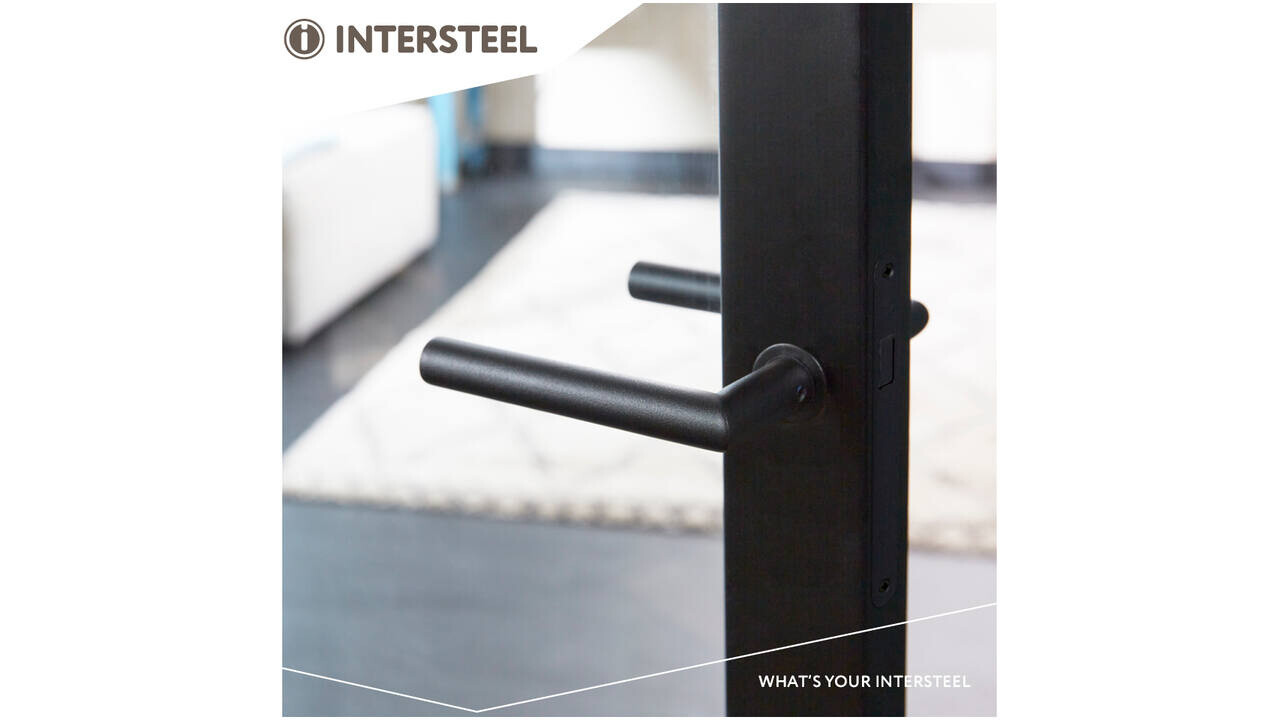 Intersteel Deurkruk Jura met rozet zelfklevend ø30x3mm structuur zwart