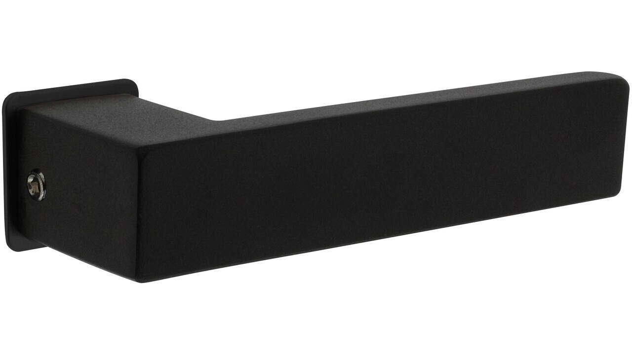 Intersteel Deurkruk Amsterdam met rozet zelfklevend 30x30x3mm structuur zwart