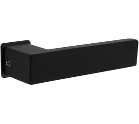 Intersteel Deurkruk Amsterdam met rozet zelfklevend 30x30x3mm structuur zwart