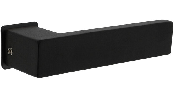 Intersteel Deurkruk Amsterdam met rozet zelfklevend 30x30x3mm structuur zwart