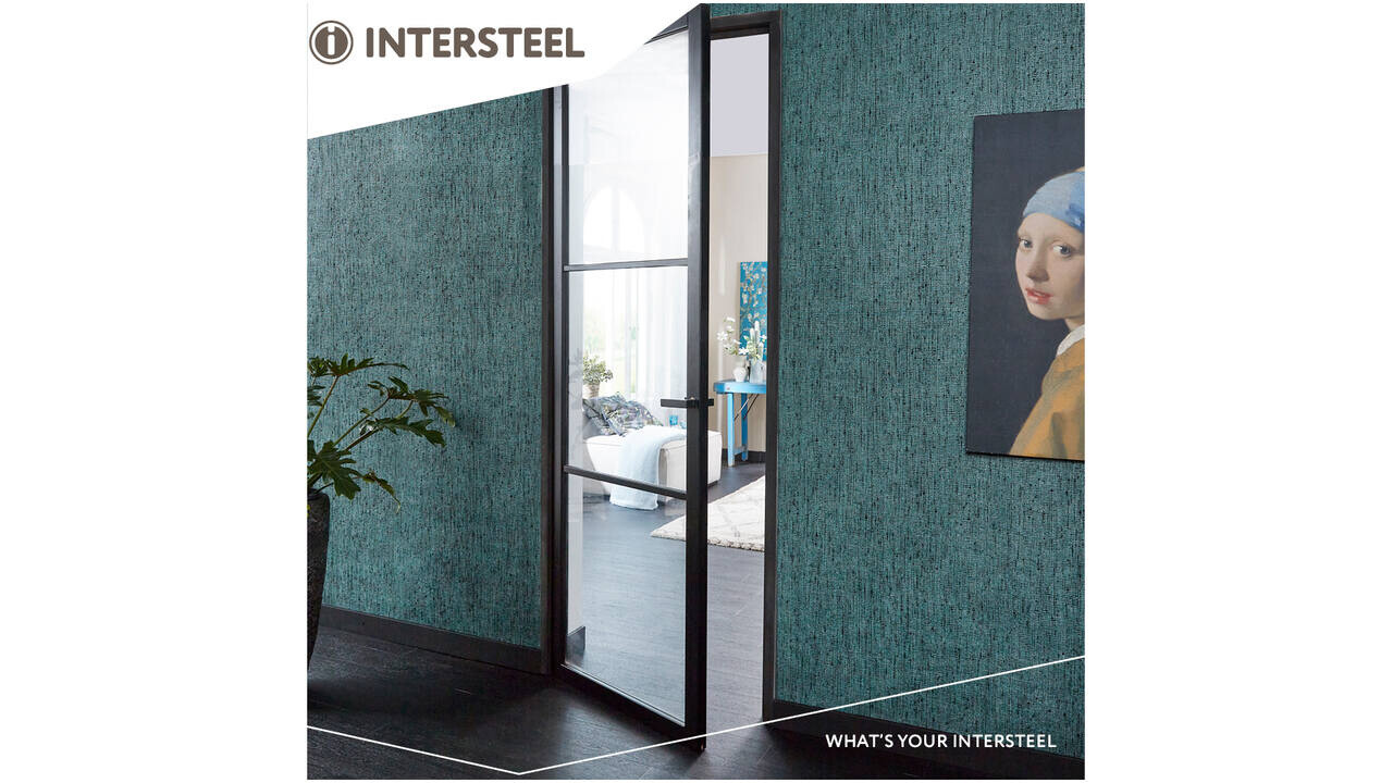 Intersteel Deurkruk Amsterdam met rozet zelfklevend 30x30x3mm structuur zwart