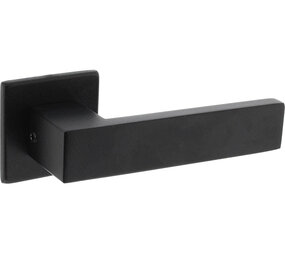 Intersteel Deurkruk Amsterdam met rozet verdekt 50x50x5mm met nokken structuur zwart