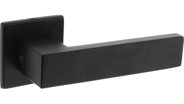 Intersteel Deurkruk Amsterdam met rozet verdekt 50x50x5mm met nokken structuur zwart