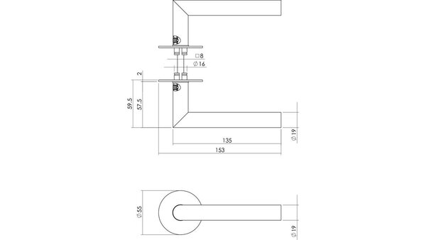 Intersteel Deurkruk Jura met rozet zelfklevend ø55x2mm structuur zwart Intersteel Deurkruk Jura met rozet zelfklevend ø55x2mm structuur zwart