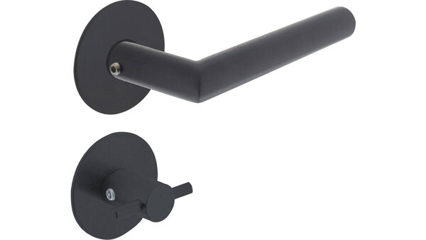 Intersteel Deurkruk Jura met rozet zelfklevend ø55x2mm structuur zwart Intersteel Deurkruk Jura met rozet zelfklevend ø55x2mm structuur zwart