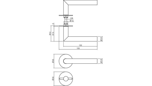 Intersteel Deurkruk Jura met rozet zelfklevend ø55x2mm structuur zwart Intersteel Deurkruk Jura met rozet zelfklevend ø55x2mm structuur zwart