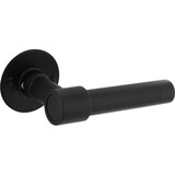 Intersteel Deurkruk L/L recht met rozet Ø51x2mm structuur zwart