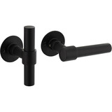 Intersteel Deurkruk L/T recht met rozet Ø51x2mm structuur zwart