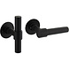 Intersteel Deurkruk L/T recht met rozet Ø51x2mm structuur zwart