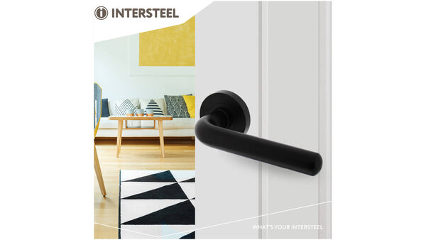 Intersteel Deurkruk Agatha op rozet verdekt ø52x10mm met nokken zwart