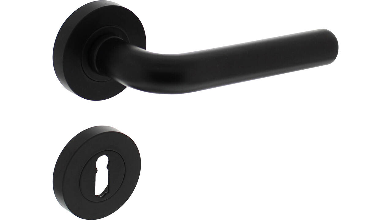 Intersteel Deurkruk Agatha op rozet verdekt ø52x10mm met nokken zwart