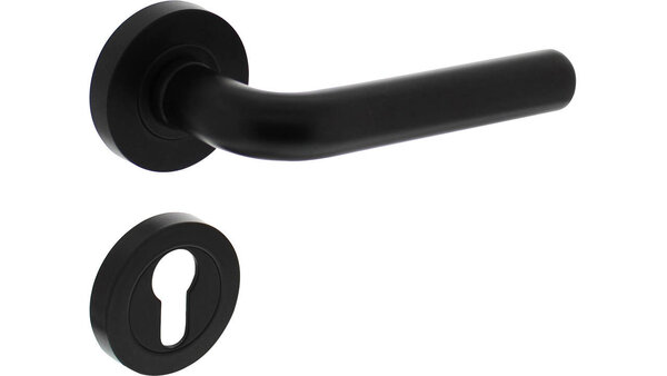 Intersteel Deurkruk Agatha op rozet verdekt ø52x10mm met nokken zwart