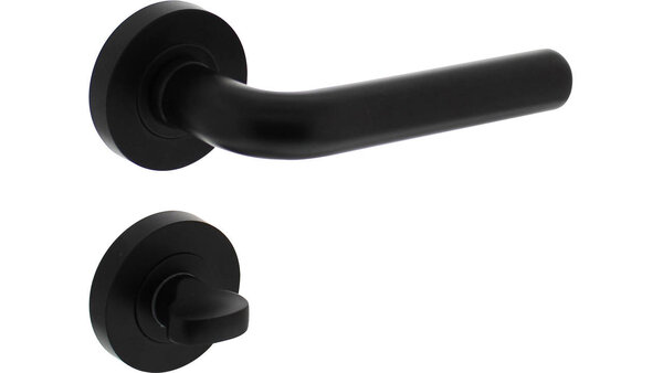 Intersteel Deurkruk Agatha op rozet verdekt ø52x10mm met nokken zwart