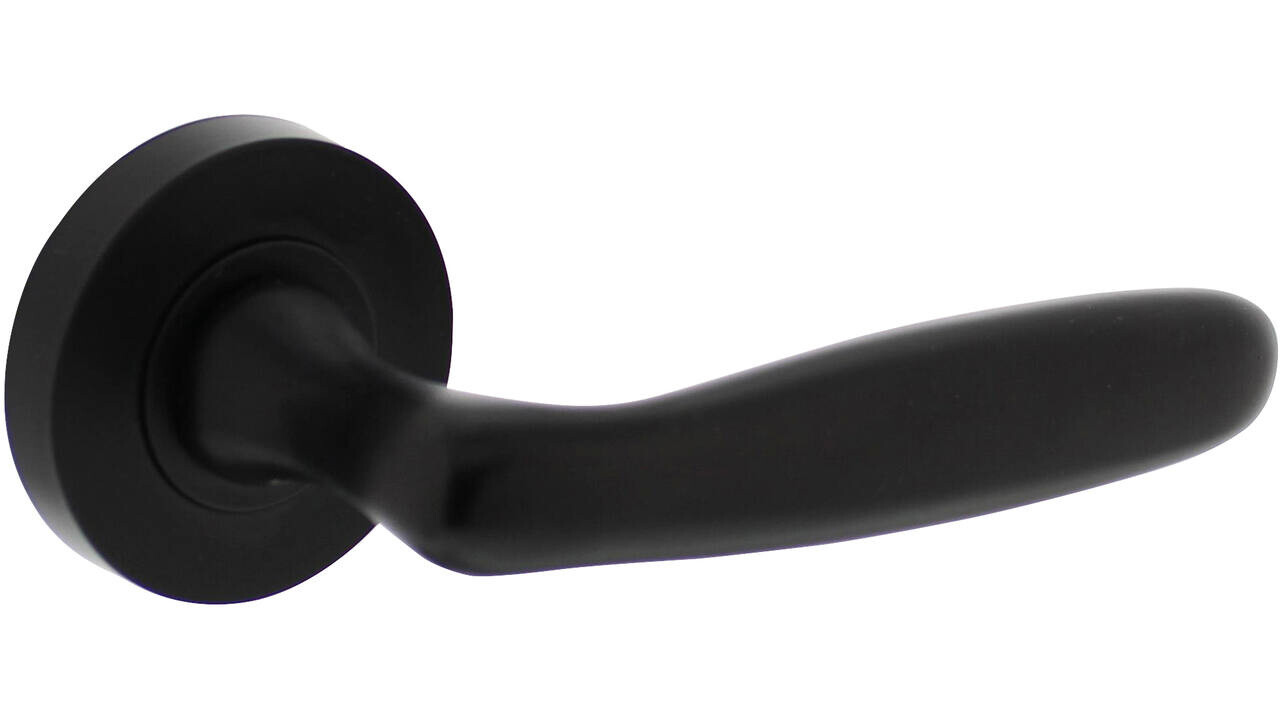 Intersteel Deurkruk Bjorn op rozet verdekt ø52x10mm met nokken zwart Intersteel Deurkruk Bjorn op rozet verdekt ø52x10mm met nokken zwart