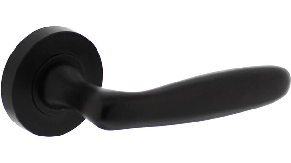 Intersteel Deurkruk Bjorn op rozet verdekt ø52x10mm met nokken zwart Intersteel Deurkruk Bjorn op rozet verdekt ø52x10mm met nokken zwart