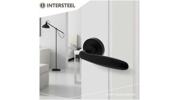 Intersteel Deurkruk Bjorn op rozet verdekt ø52x10mm met nokken zwart Intersteel Deurkruk Bjorn op rozet verdekt ø52x10mm met nokken zwart