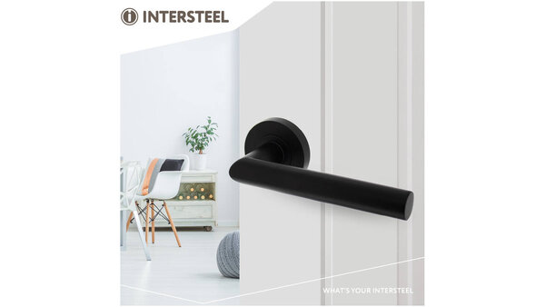 Intersteel Deurkruk Bastian op rozet verdekt ø52x10mm met nokken zwart