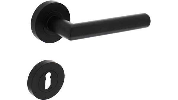 Intersteel Deurkruk Bastian op rozet verdekt ø52x10mm met nokken zwart