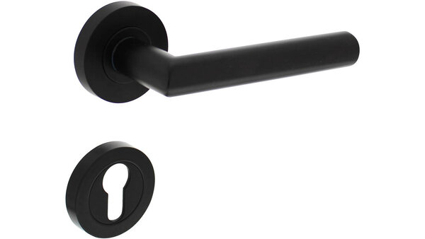 Intersteel Deurkruk Bastian op rozet verdekt ø52x10mm met nokken zwart