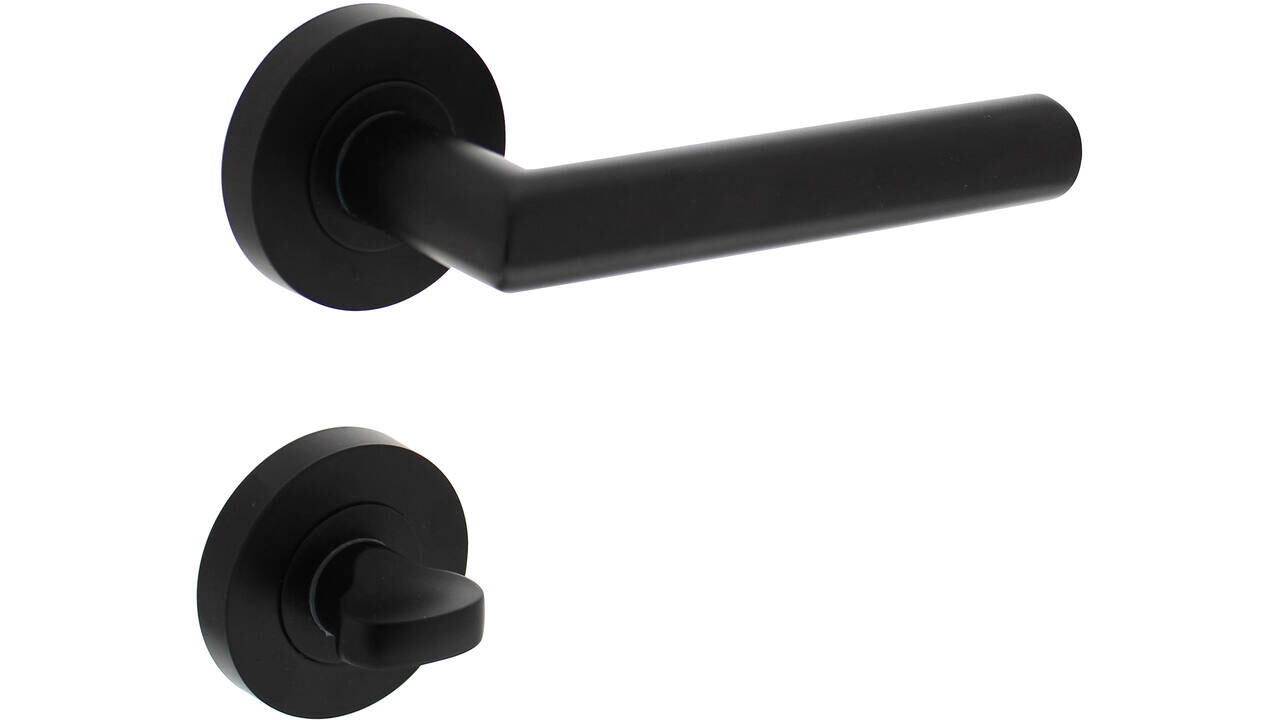 Intersteel Deurkruk Bastian op rozet verdekt ø52x10mm met nokken zwart