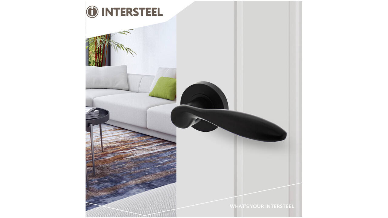 Intersteel Deurkruk George op rozet verdekt ø52x10mm met nokken zwart